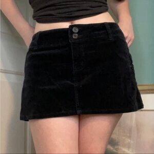 Duchesse Jeans y2k Black Corduroy low rise mini skirt